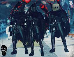 The Laughing Coffin...Murder Trio. Me as PoH..my other two members Red-Eyed  XaXa & Johnny Black. 🖤🔪...All from a MMO we play. : r/swordartonline