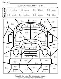 2nd Grade Go Math 3 5 Relate Addition And Subtraction Color By Number Go Math Go Math 2nd Grade Second Grade Math