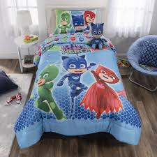 The color scheme for this theme has got to be green, blue you can peel them off the walls and reapply them to your child's bedroom. Pjmasks On Our Way 5 Piece Multicolored Twin Comforter Set Mz77j8 The Home Depot