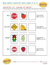 Bike Safety Activity Sheet Ages 4 To 7 Colors Of Safety Safety Activities Bike Safety Activities Pedestrian Safety Activities