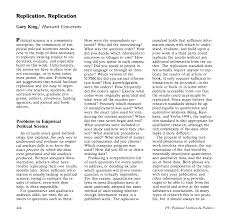 It is common for such papers to have a literature review that considers the work others have done to address the core subject. Https Gking Harvard Edu Files Replication Pdf