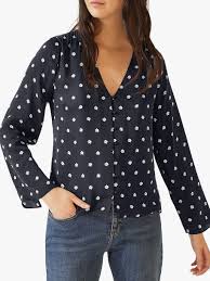 Jigsaw Star Anise Blouse Navy