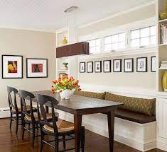 Compared to the usual table and chair configuration, a dining table with bench seating seems a bit odd and unusual. Dining Room Banquette Banquette Seating In Kitchen Dining Room Banquette Banquette Dining