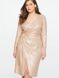 Studio Sequin Wrap Dress Women S Plus Size Dresses Eloquii Long Sleeve Sequin Dress Dresses Fashion