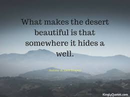 What Makes The Desert Beautiful Is That Somewhere It Hides A Well