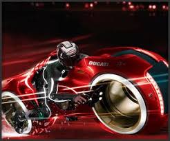 In the newer version, tron: Ducati Lightcycle Tron Bike Tron Legacy Tron