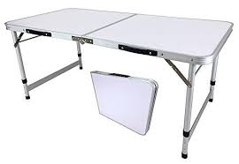 New Aluminum Portable Folding Camp Outdoor Indoor Garden Beach Sports Picnic Camping Fold Up Desk Table 48 Inch X 24 Camping Furniture Fold Up Desk Table Desk