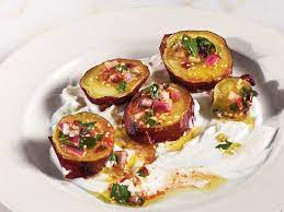 Roasted Sweet Potatoes With Yogurt And Sesame Seeds Recipe Roasted Sweet Potatoes Sesame Seeds Recipes Recipes