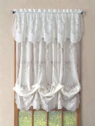 Off white lace window valance 39 wide 20 tall, rod pocket, antique lace floral flowers boho rustic french country farmhouse shabby chic. Lace Valances Balloon Shades Swags M Valances