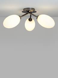 Free uk mainland delivery when you spend £50 and over. John Lewis Partners Pebble Semi Flush 3 Arm Ceiling Light Black Chrome At John Lewis Partners