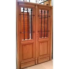 Puerta doble de madera cedro 160x200 con lateral y barral. Puerta Doble Maciza 130x200 Colonial