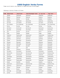 55 veritable verb conjugation english list