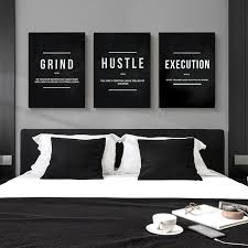 Choose from popular wall art styles, different sizes and room decor ideas! Grind Hustle Execution Motivational Quote Posters Prints Canvas Painting Wall Art Pictures For Living Room Home Decor No Frame Nordic Wall Decor