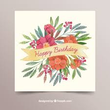 Birthday flowers are for all kinds of lovely occasions because they speak the language of the heart. Free Vector Happy Birthday Card With Flowers In Watercolor Style