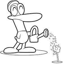 Download or print pocoyo checking patos health coloring page for free plus other related pocoyo coloring page. Drawing Pato Who Water A Flower Coloring Page