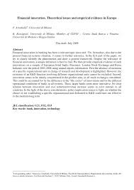 Dal 1° gennaio del 2017 dalla fusione di banco popolare e banca popolare italiania è nata una newco chiamata. Pdf Financial Innovation Theoretical Issues And Empirical Evidence In Europe