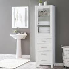 Measure from the floor to the underside of the bath rim. 1 Door Bathroom Linen Cabinet Tower Furniture Tall Drawer Shelves White Bath New Bath Caddies Storage Bath