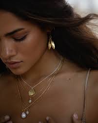 Gold Double Leaf Earrings