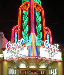 Open Crest Theater Sacramento Vintage Neon Signs Neon Signs Art Deco Theater
