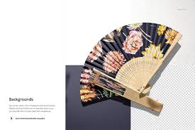 Fabric Hand Fan Mockup Set Fabric Hand Fan Art Logo Hand Fan
