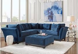 Cindy Crawford Home Metropolis Navy 2 Pc Sectional Sectionals Blue Living Room Sets Furniture Living Room Sets Cindy Crawford Home