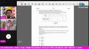 Percubaan spm matematik sbp 2019 kertas 2. Kelas Matematik Perbincangan Jawapan Soalan Percubaan Sbp 2019 Youtube