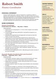 999 main street, any town, ny 99999. Finance Coordinator Resume Samples Qwikresume