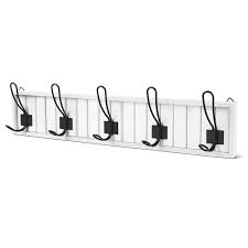 The most popular and classic style for a key holder. Ce Compass Hook Rack Organizer Decorative Wall Mounted White Wood 5 Black Metal Dual Coat Hooks Entryway Rack For Coat Scarf Bag Towel
