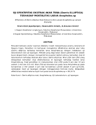 Latar belakang memilih penelitian tentang luka pada penari caci; Doc Uji Efektifitas Ekstrak Akar Tuba Derris Elliptica Terhadap Mortalitas Larva Anopheles Sp Effectivity Of Derris Elliptica Root Extract To The Larvae Anopheles Sp Larvae Mortality Syaiful Anwar Carto Academia Edu