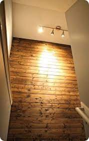 Stained Planked Wall 9 For 6 Sheets Of Pine Planks At Lowes Loft Wood Plank Walls Wood Diy Plank Walls