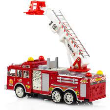 Fire Engine Toy For Kids Bump And Go Action Rescue Fire Truck Lights Siren And Vocal Sounds Extending Ladd Fire Engine Fire Truck Light Fire Engine Toy