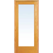 Mmi Door 36 In X 80 In Right Handed Unfinished Pine Wood Clear Glass Full Lite Single Prehung Interior Door Z019931r French Doors Interior Prehung Interior Doors Glass French Doors