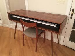 Mid Century Style Keyboard Stand Desk Made To Order 90 Days By Orwadesigns On Etsy Https Www Etsy Com Listing 181887189 Mid Cen Piano Table Piano Furniture