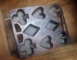 Cast Iron Bread Pan Mold Hearts Clubs Diamonds Primitive Cast Iron Bread Pan Cast Iron Bread Bread Pans Molds