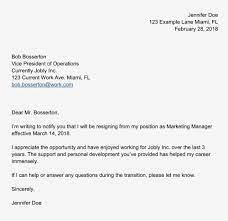 How To Write A Simple Resignation Letter Template Sample Doc