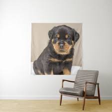Rottweiler Puppy Portrait Tapestry Zazzle Com Puppy Portraits Rottweiler Puppies Puppies