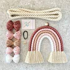 Diy Macrame Rainbow Kit Baby Room Decor Do It Yourself Etsy In 2021 Rainbow Macrame Rainbow Diy Diy Rainbow