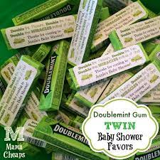Doublemint Gum Twin Baby Shower Favors Free Printable Mama Cheaps Twin Boys Baby Shower Twin Baby Shower Favor Twin Girls Baby Shower