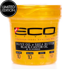 Eco Style Gold Olive Oil Shea Butter And Black Castor Flaxseed Oil Gel Eco Styler Gel Styling Gel Shea Butter