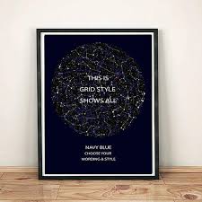 custom star map constellation map print star chart night