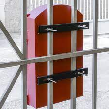 Modular units to fix through a gate, fence or another border element. Mailbox Fence Rail Kit 25cm Metal Reinforced Fixing Bars For Letterbox Cablematic