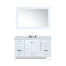 white single sink bathroom vanity with