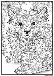 Coloriage Chat Lynx Adulte Animaux Dessin Adulte Animaux à imprimer