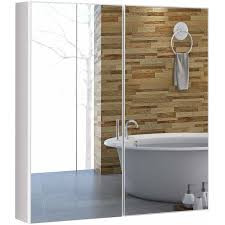 Korpus schwarz, mit zwei spiegeltéren. Costway Spiegelschrank Badezimmer Badezimmerspiegel Badezimmerspiegelschrank Weiss Wandschrank Mit Spiegel Haengeschrank 0728370803471