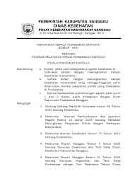 Contoh surat perintah mutasi kerja atau pindah tugas. Standar Pelayanan Publik Puskesmas Sanggau