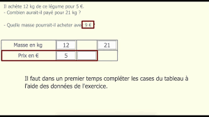 Completer Un Tableau De Proportionnalite Avec Son Coefficient Youtube