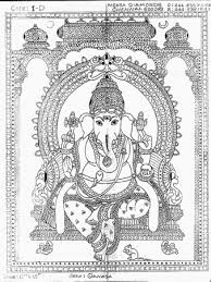 Black And White Mural Painting Outline Paintings Tanjore Paintings Designs Tanjore Painting Mandala Design Art Madhubani Painting