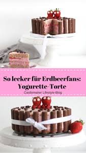 So Erfrischend Lecker Und Schokoladig Yogurette Torte Mit Einer Kostlichen Quark Sahne Fullung Und Vie Yogurette Torte Yogurette Torte Mit Erdbeeren Yogurette