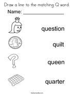 6 great letter q activity pages with some pretty spectacular letter q words: Letter Q Coloring Pages Twisty Noodle