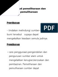 S h a y l e n m u r a l i. Maksud Pemeliharaan Dan Pemuliharaan